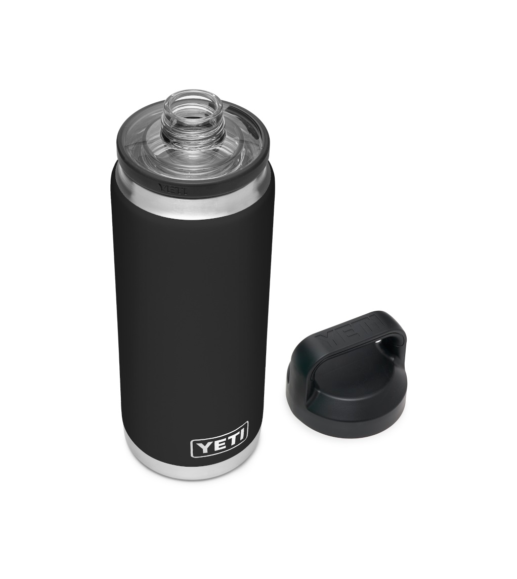 YETI Rambler Bottle, with Straw Cap - BLACK . 769ml, 26oz